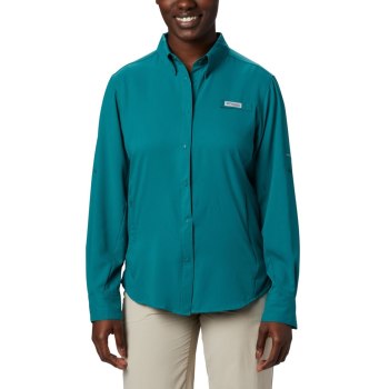 Columbia Overhemd Dames, PFG Tamiami II Long Sleeve LichtGroen, 07HUKMPWX